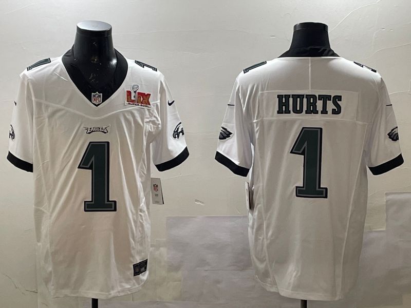 Men Philadelphia Eagles #1 Hurts White three generations 2025 Nike Vapor Limited NFL Jersey style 2->philadelphia eagles->NFL Jersey